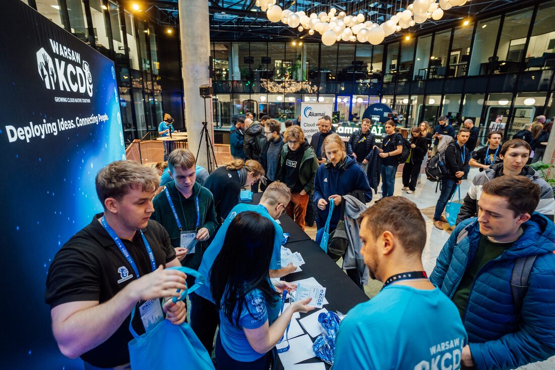 Registration desk and venue space at KCD Warsaw 2025