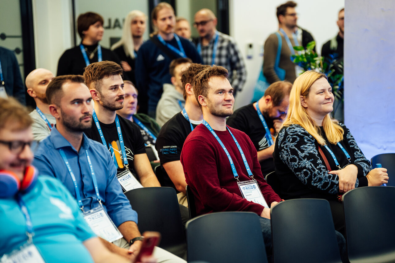 Audience smiling during session